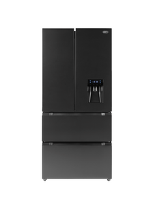 Defy 492l Black French 4 Door Side By Side Fridge