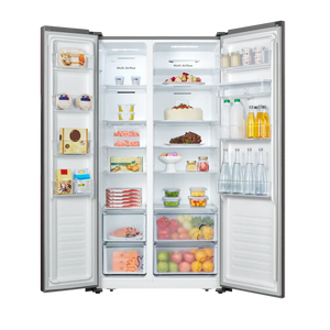 Hisense 514l Side By Side Fridge, Black Glass H670SMIB-WD
