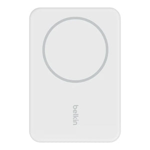 BELKIN BOOSTCHARGE Magnetic Wireless PowerBank 5000 Mah + Stand - For Apple iPhone 12/13/14 and Higher Models - White